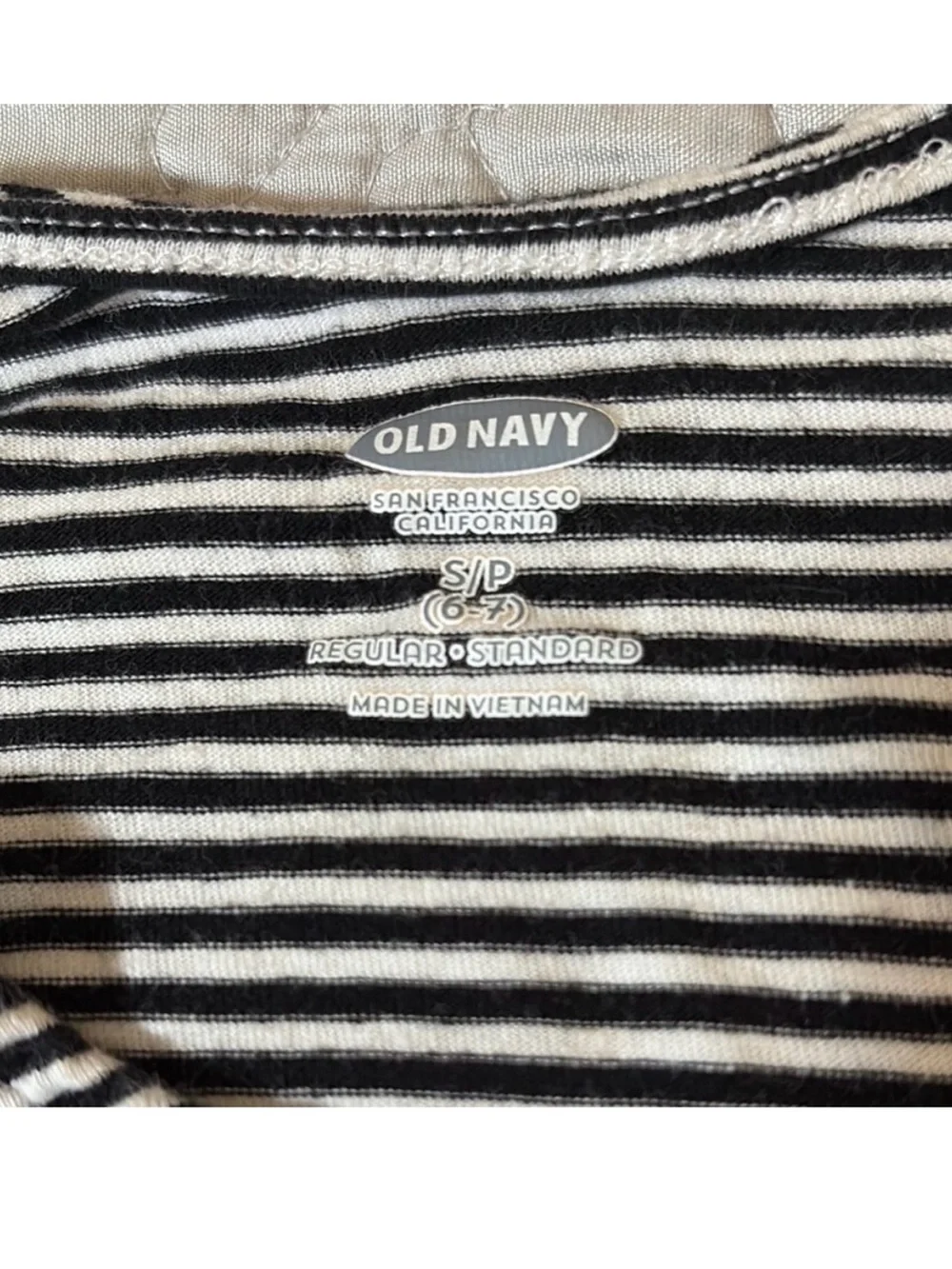 Old Navy Black and White Striped Sun Dress Size Girls small (6-7)